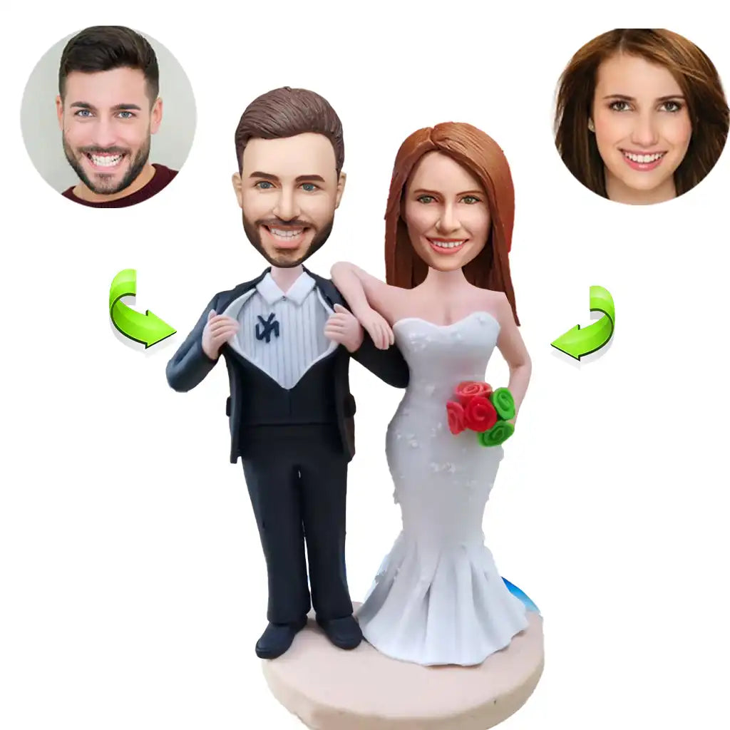 Wedding custom bobblehead of wedding 61, an adorable figurine perfect for bridal gifts or cake toppers