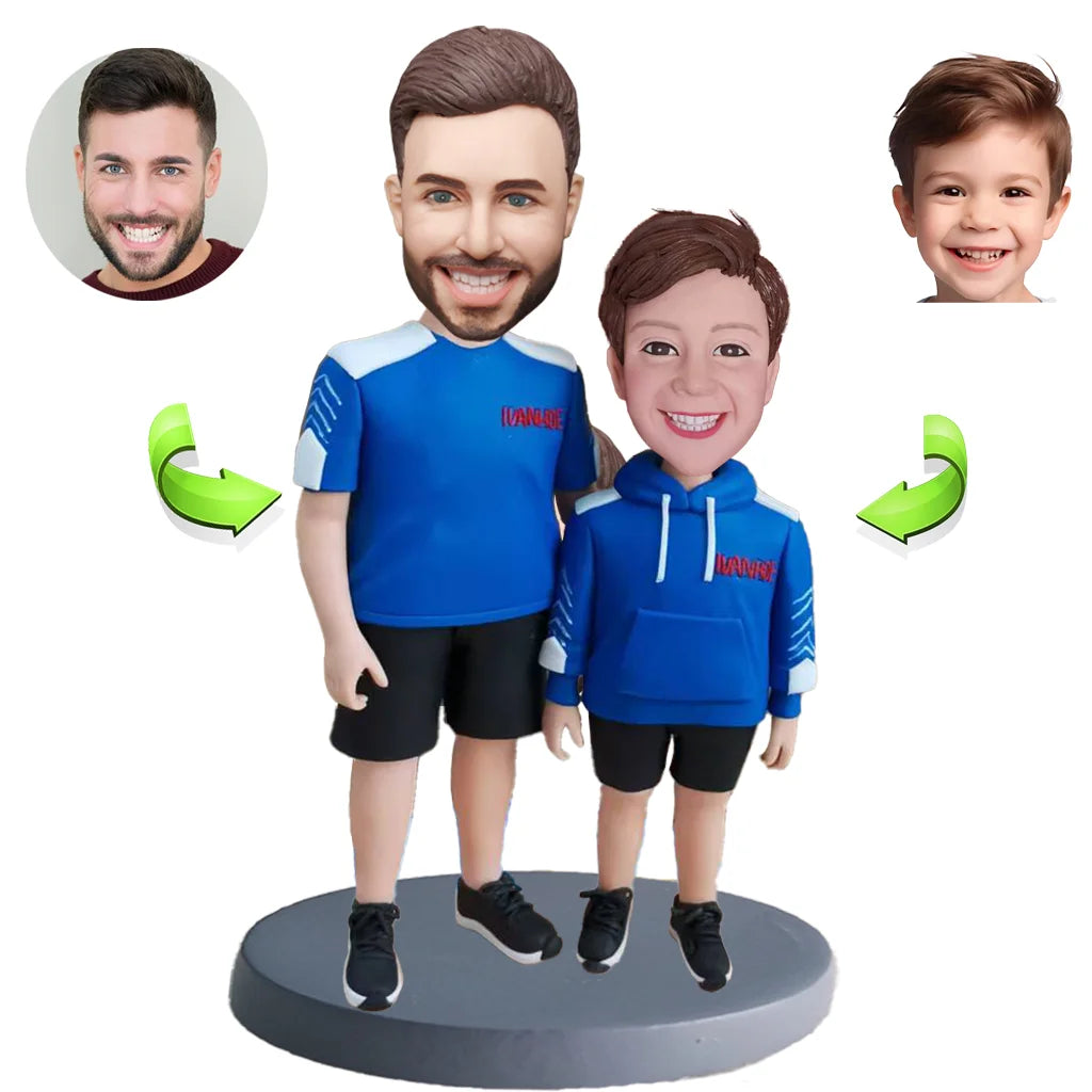 Family custom bobblehead of family 19, a heartwarming personalized gift capturing family moments