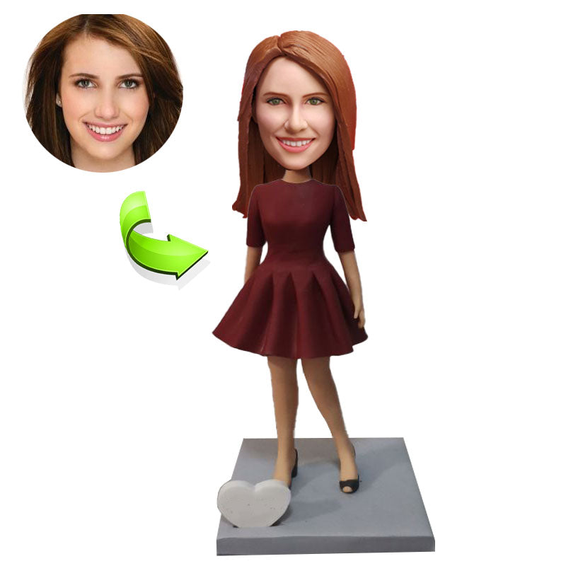 Party Lady Bobblehead - Custom Woman Gift Figurine Doll