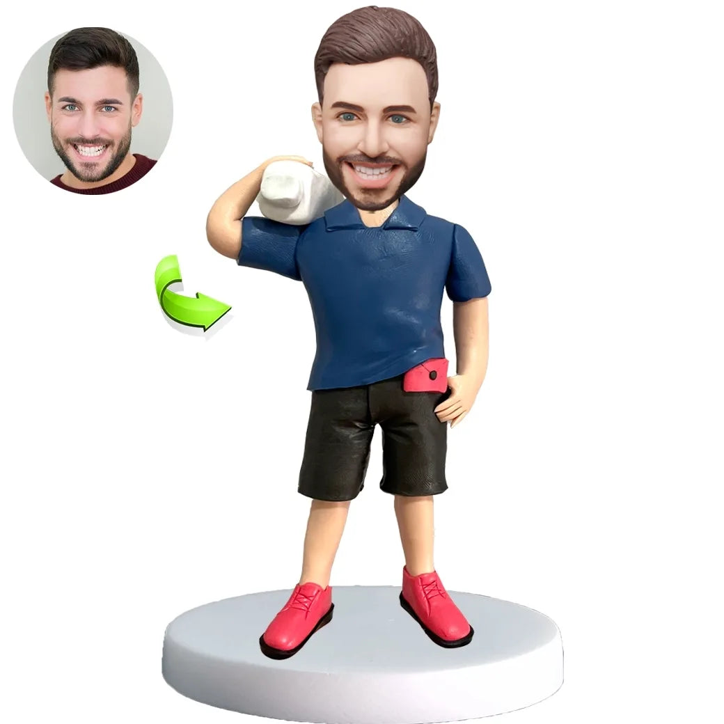 ustom male bobblehead — personalized handcrafted figurine by HappyBobbles