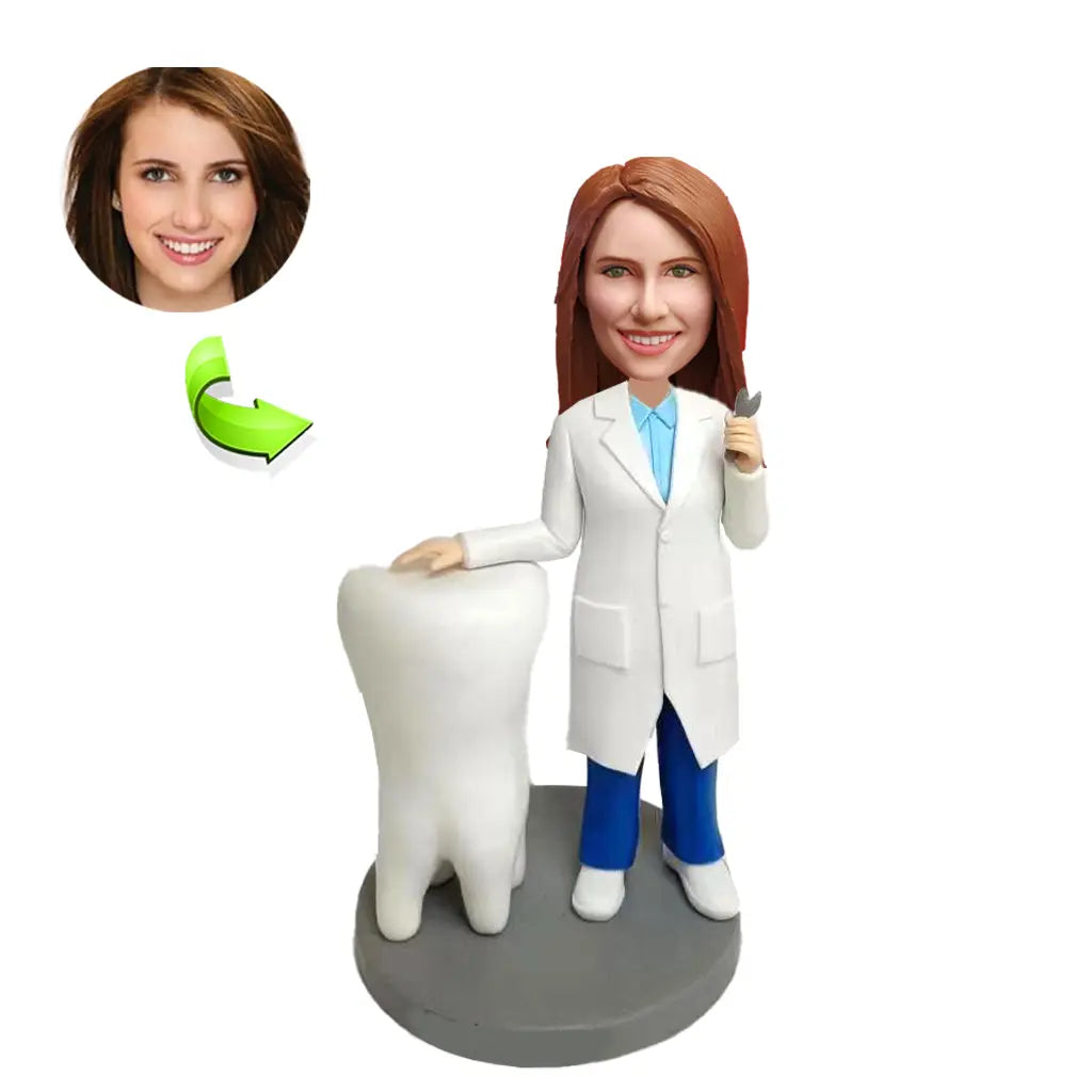 Personalized custom bobblehead of doctor 52 in doctor’s outfit, perfect for medical professionals and unique gifts