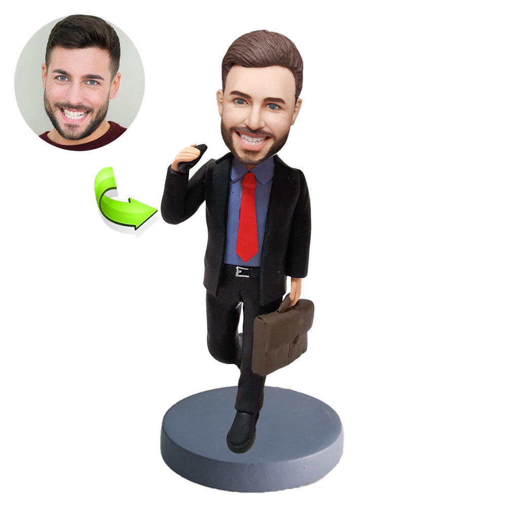 Businessman Bobblehead With Briefcase - Custom Gift Figurine