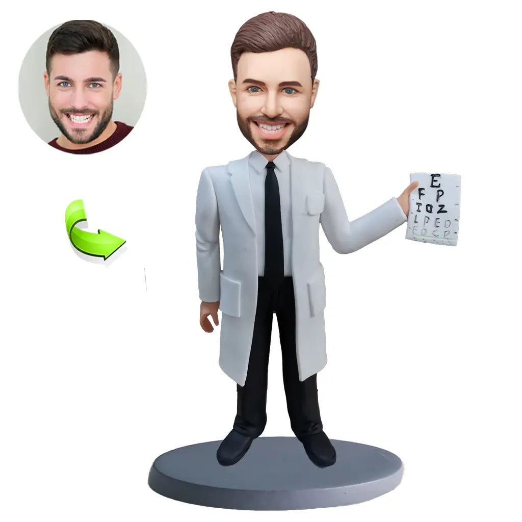 Personalized custom bobblehead of doctor 41 in doctor’s outfit, perfect for medical professionals and unique gifts