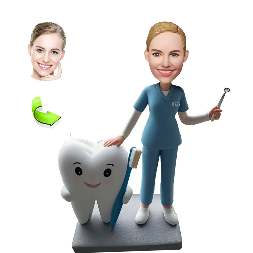 Personalized custom bobblehead of doctor 39 in doctor’s outfit, perfect for medical professionals and unique gifts