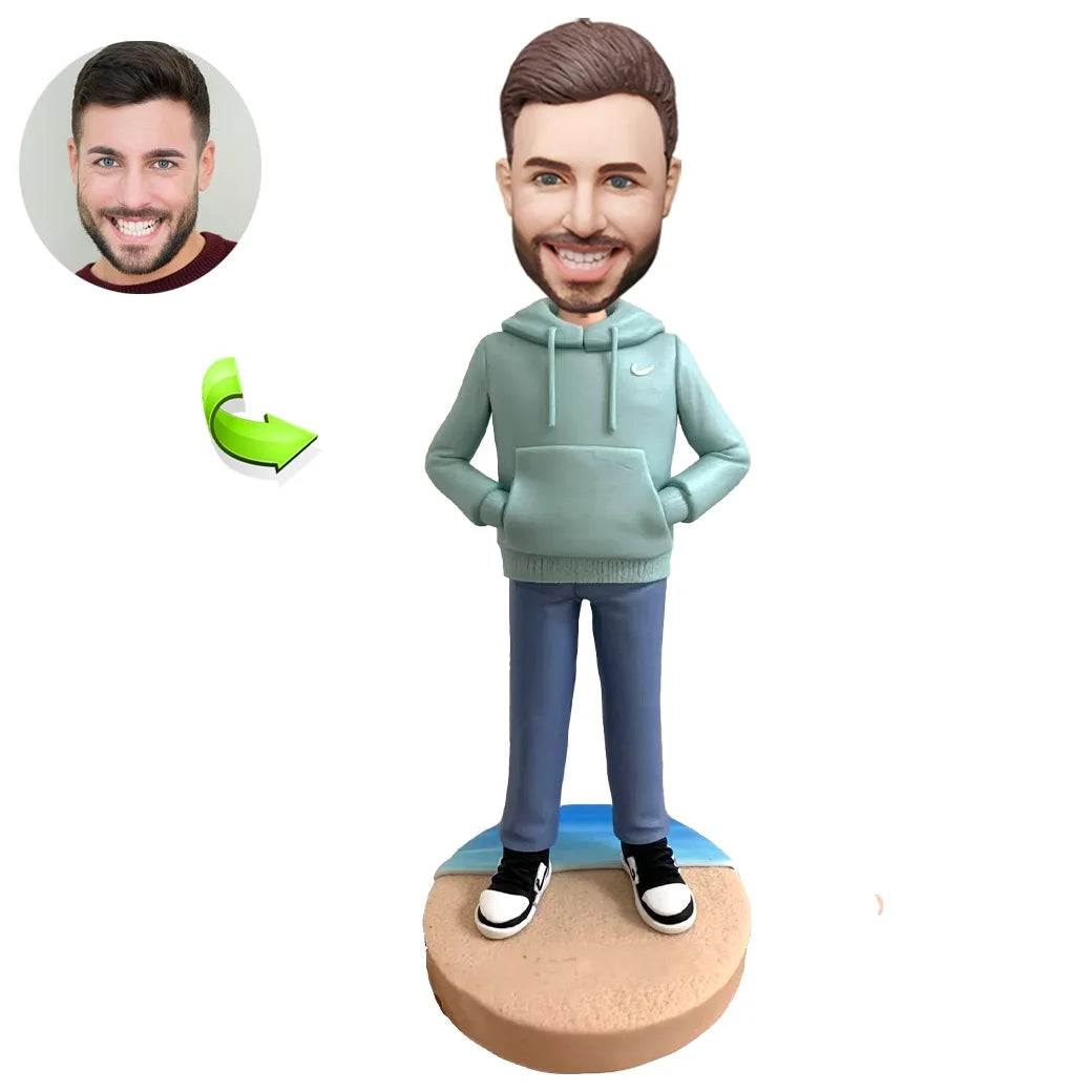 ustom male bobblehead — personalized handcrafted figurine by HappyBobbles