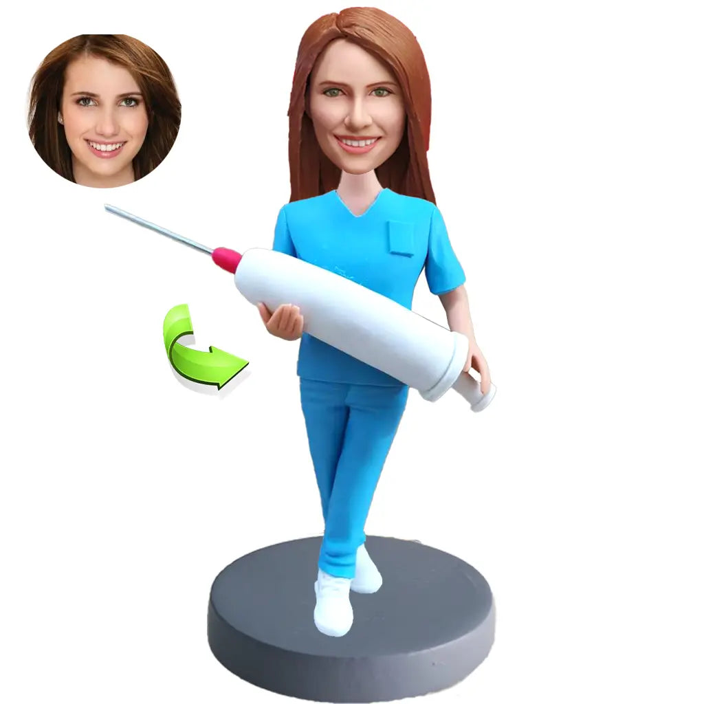 Personalized custom bobblehead of doctor 27 in doctor’s outfit, perfect for medical professionals and unique gifts