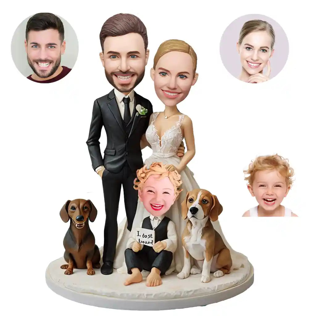 Wedding custom bobblehead of wedding 64, an adorable figurine perfect for bridal gifts or cake toppers