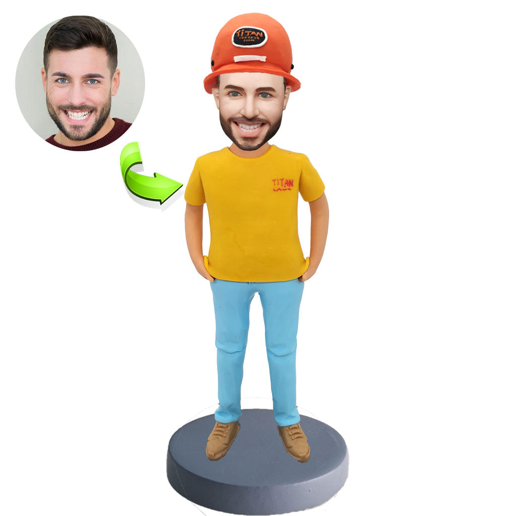 Construction Worker Bobblehead - Custom Builder Gift Figurine