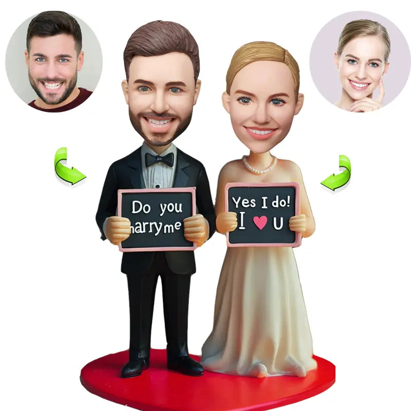 Pair of custom bobbleheads — couple set thumbnail