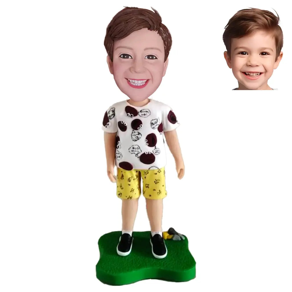 Kids custom bobblehead of kid 15, a fun and adorable personalized figurine for children