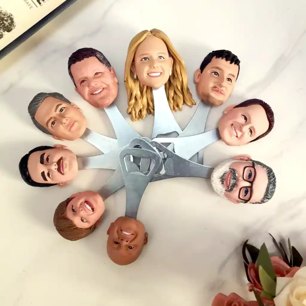 Custom bobblehead keychain of bottle opener 20, a portable and fun personalized accessory