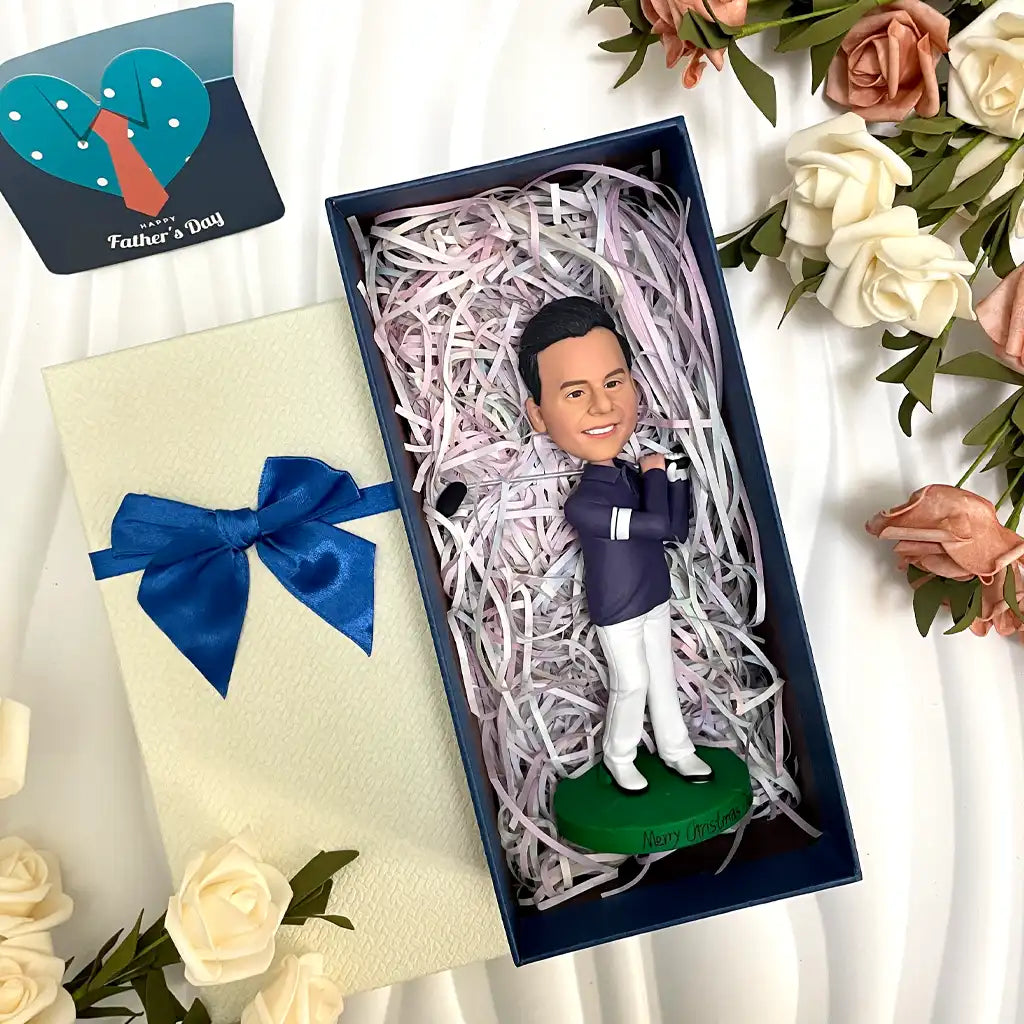 Custom golf bobblehead for men personalized golfer figurine handmade sports gift