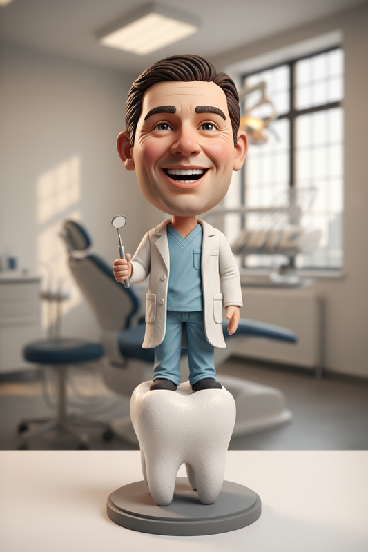 The Funniest Dentist Thank You Gift? A Custom Bobblehead That Actually Looks Like Them