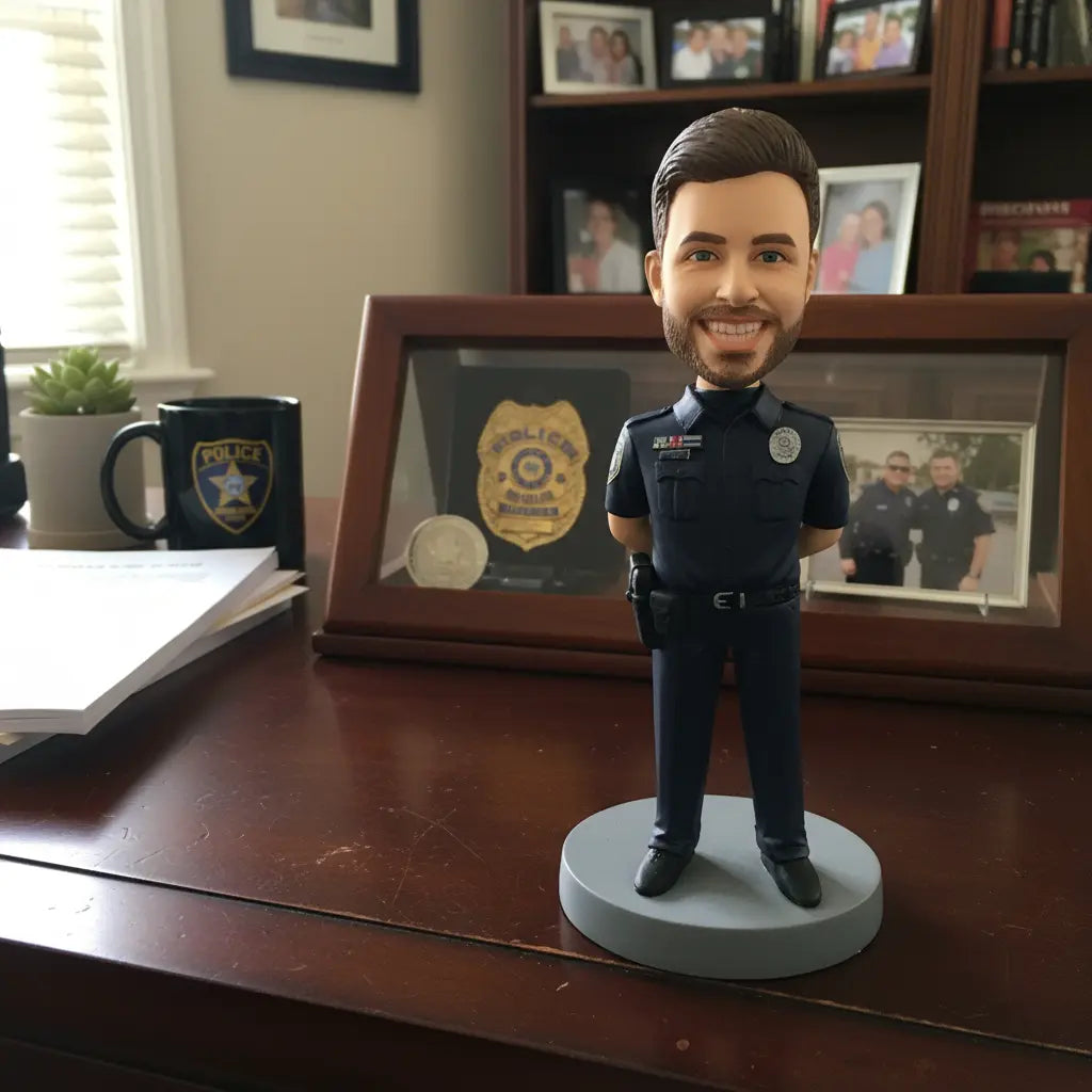 custom police figurine retirement gift
