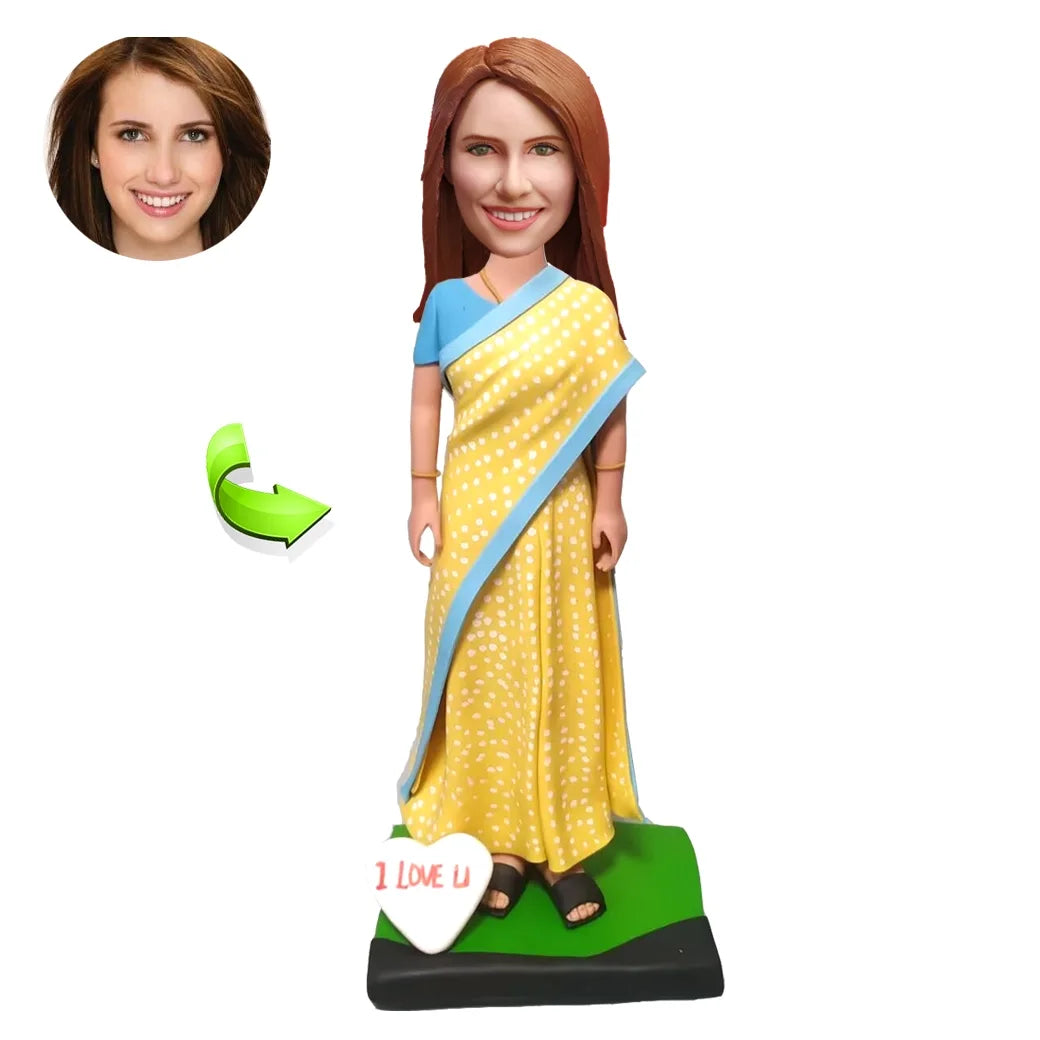 Custom Bobblehead Doll Beautiful Indian Woman