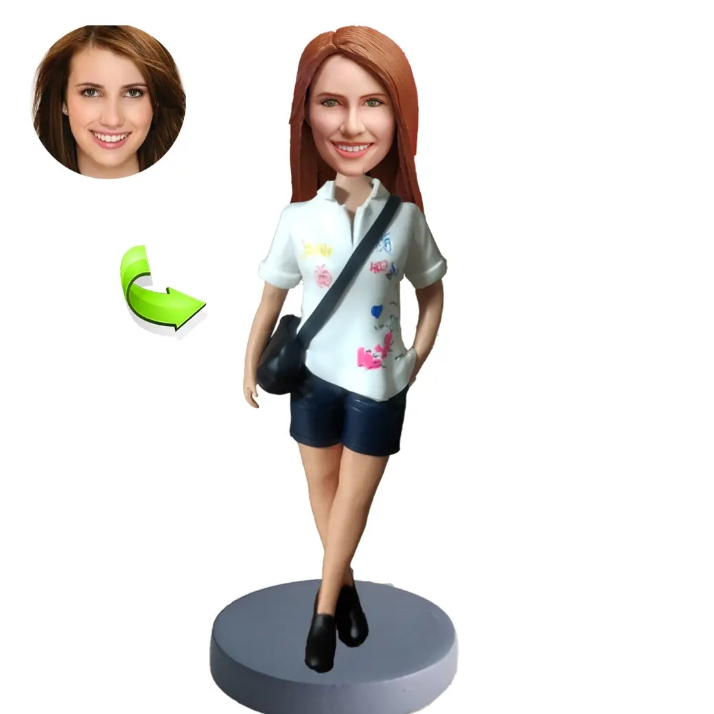 Custom bobblehead of leisure 32 representing their Leisure Activity, a unique personalized gift