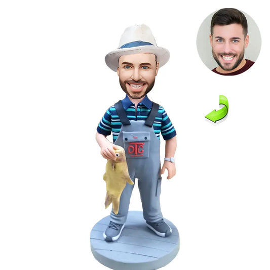 Custom sports bobblehead of sports 100 in action pose, ideal for athletes and sports fans’ gifts