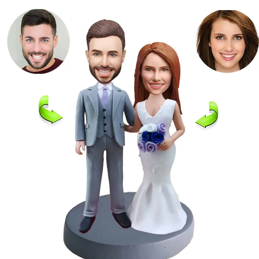 Wedding custom bobblehead of wedding 62, an adorable figurine perfect for bridal gifts or cake toppers
