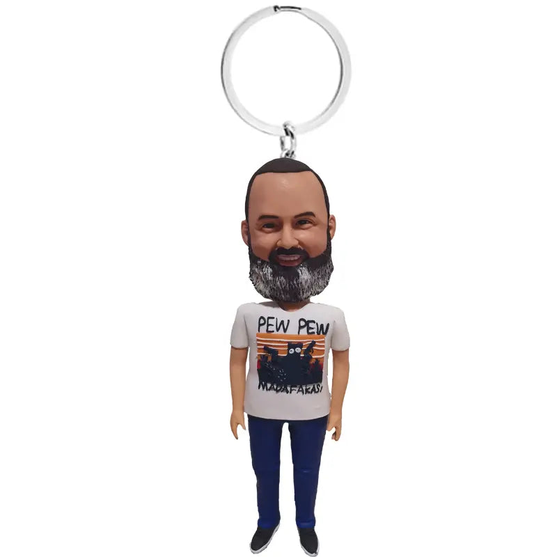 Custom bobblehead keychain of k9, a portable and fun personalized accessory