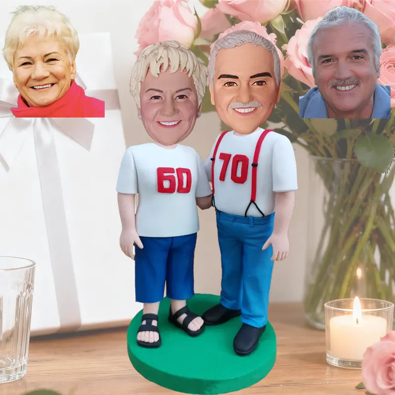 50th anniversary bobblehead gift golden wedding personalized custom couple parents figurine