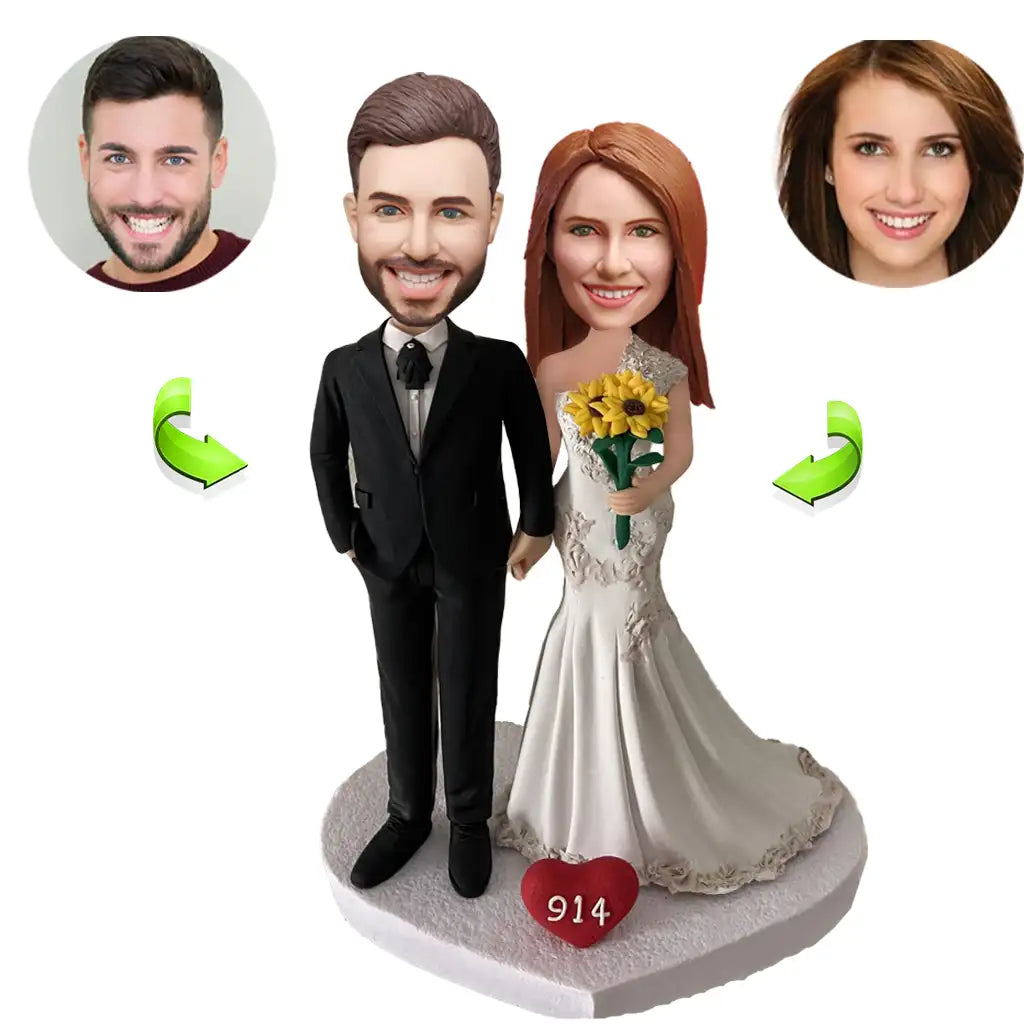 Wedding custom bobblehead of wedding 59, an adorable figurine perfect for bridal gifts or cake toppers