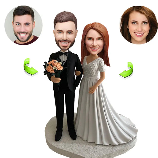 Wedding custom bobblehead of wedding 60, an adorable figurine perfect for bridal gifts or cake toppers