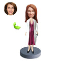 Personalized custom bobblehead of doctor 14 in doctor’s outfit, perfect for medical professionals and unique gifts