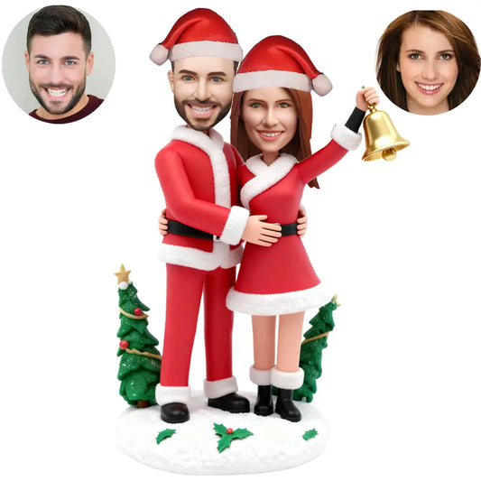 Custom Couple Bobblehead Christmas - Holiday Gift