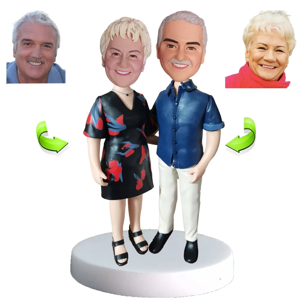 Custom parents  anniversary bobblehead — personalized figurine gift