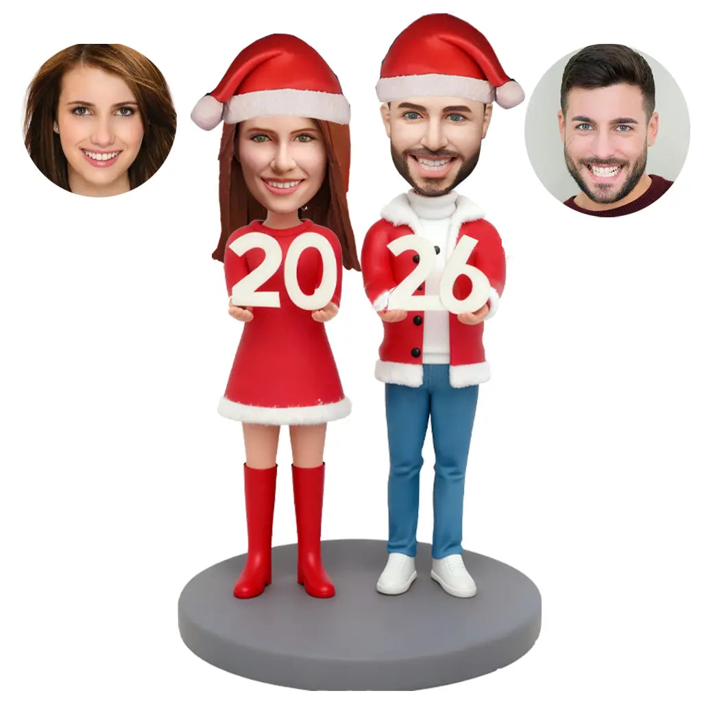 Personalized Couple Bobblehead Christmas - Holiday Decor
