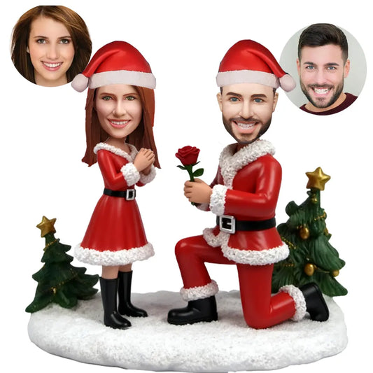 Custom Family Bobblehead Christmas - Holiday Gift Set