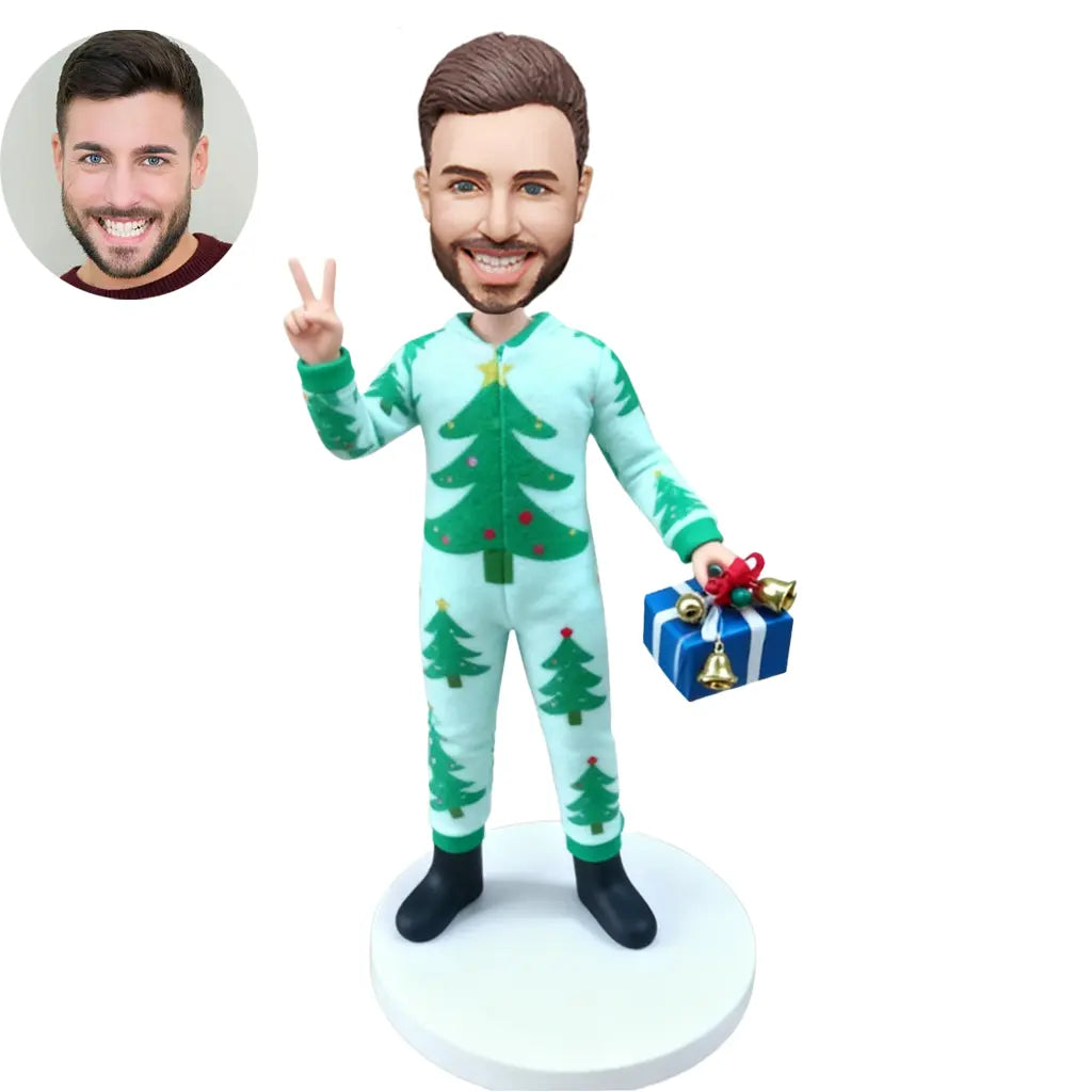 Bobblehead Doll Christmas - Custom Personalized Photo Bobblehead Holiday Gift Handmade