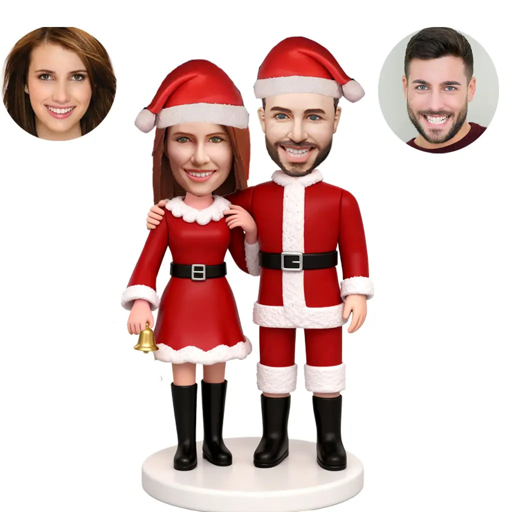Custom Couple Bobblehead Christmas Gift - Handmade Personalized Bobblehead Doll from Photo