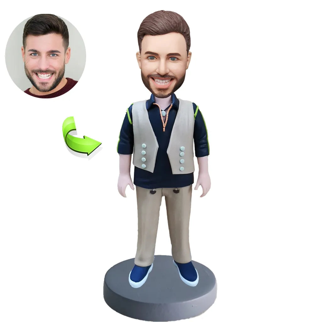 Custom Bobbleheads in Casual Waistcoats