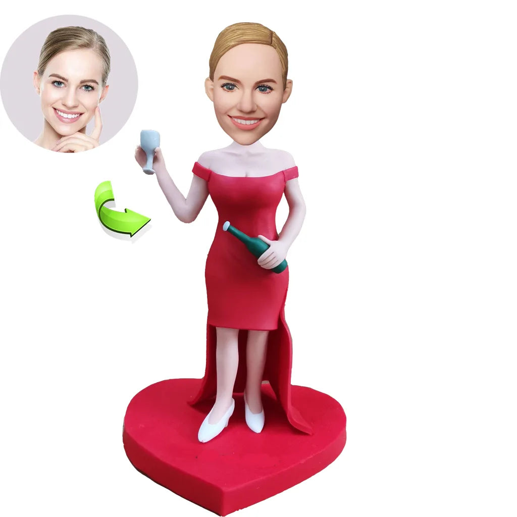 A Bobblehead of a Female Celebratory Scene