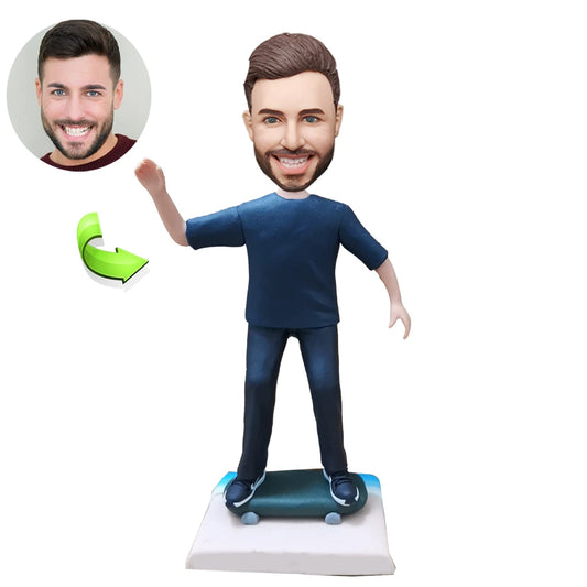 Custom Bobblehead for Men on Skateboards