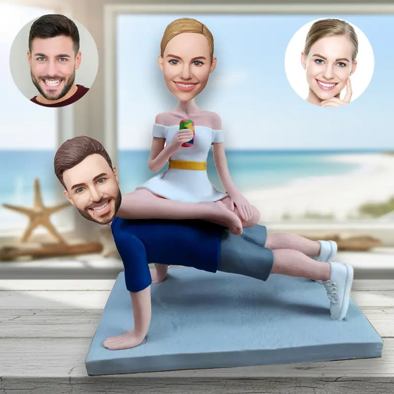 Fitness couple bobblehead gift gym personalized workout custom bodybuilding athletic figurine