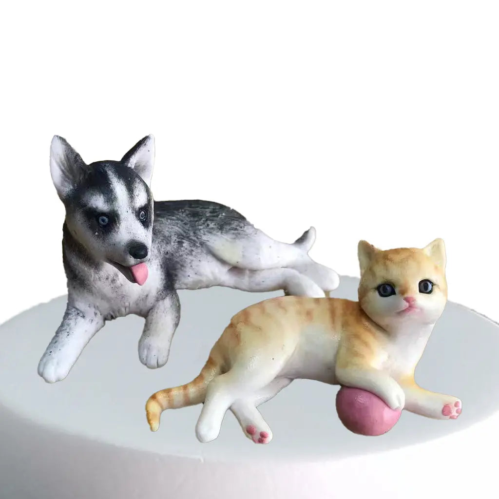 Custom Bobbleheads Featuring A Pet Cat And A Pet Dog