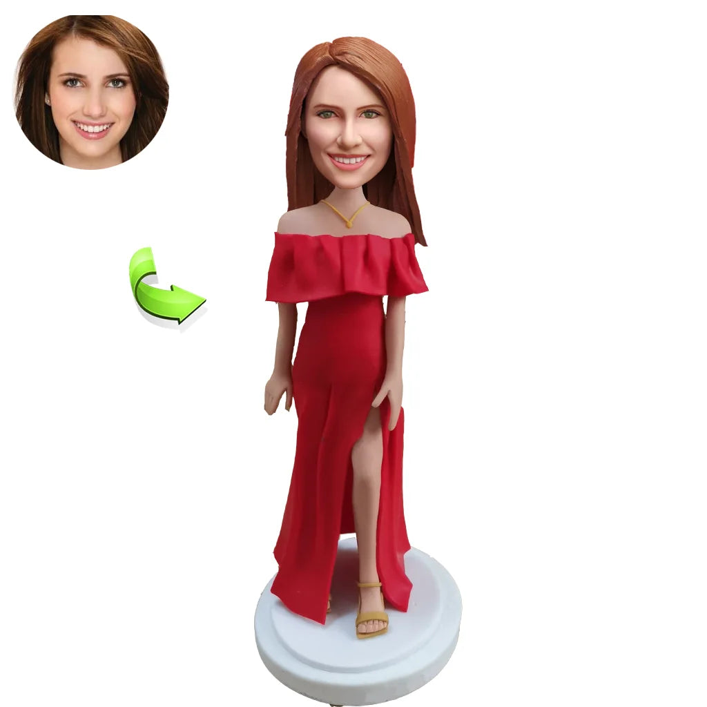 The Girl in The red Dress Customizes Her Bobblehead