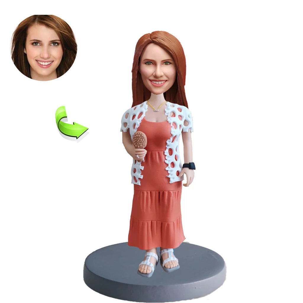 Custom female bobblehead gift — unique personalized figurine for women