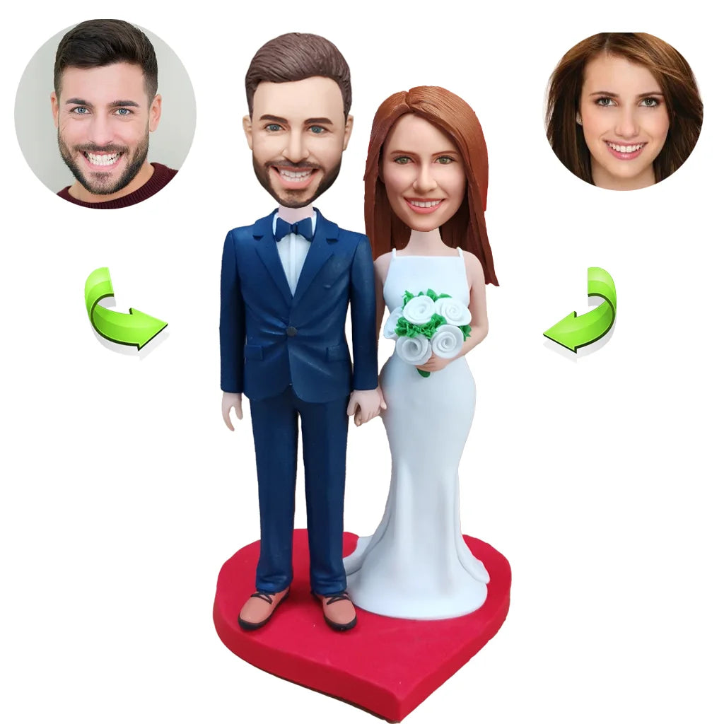 Wedding custom bobblehead of wedding 42, an adorable figurine perfect for bridal gifts or cake toppers