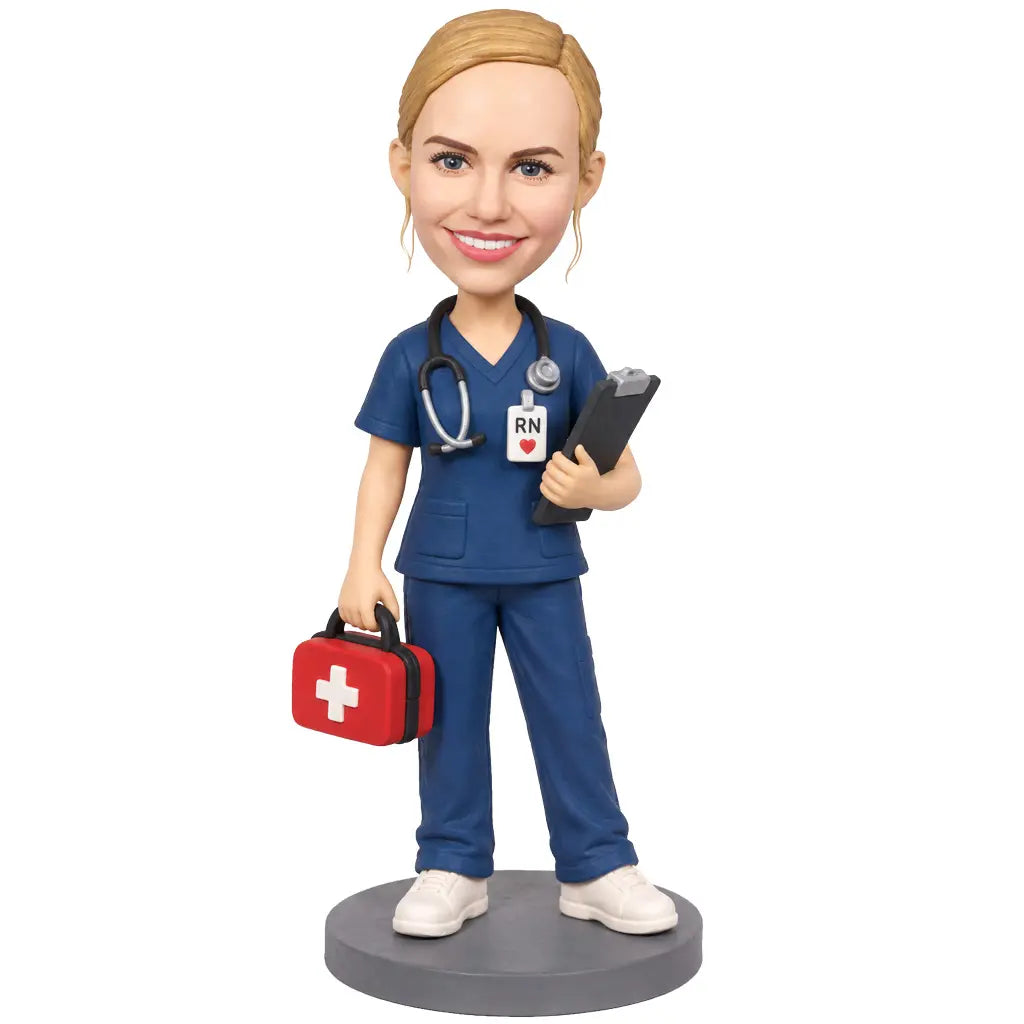 Custom Registered Nurse Bobblehead from Photo – Personalized RN Gift