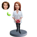 Custom female bobblehead — personalized handcrafted figurine by HappyBobbles
