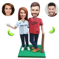 Custom baseball couple bobblehead personalized sports gift handmade figurine