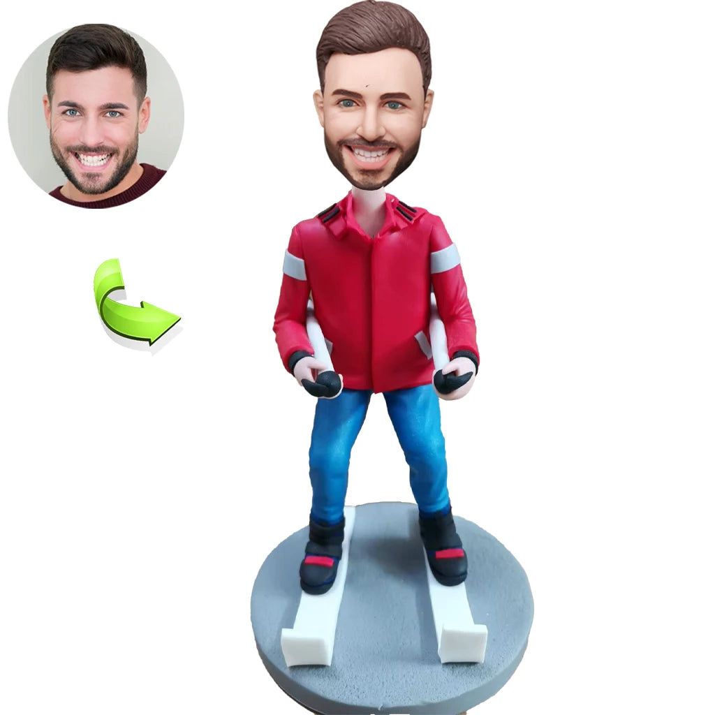 Custom male bobblehead — personalized handcrafted figurine by HappyBobbles