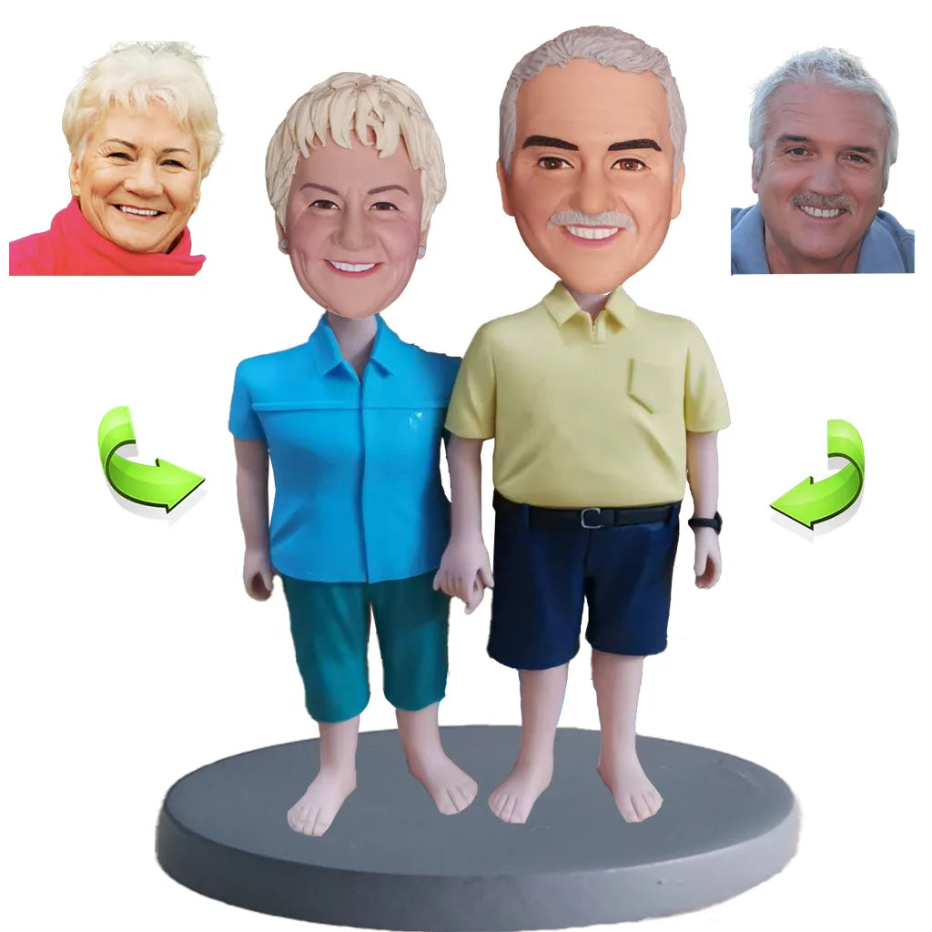 Custom parents anniversary bobblehead — personalized figurine gift