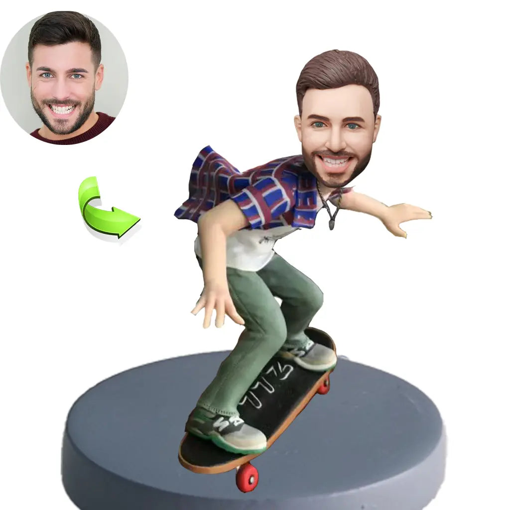 Custom Bobble Head Premium Skateboarding Boy Stylish Figurine