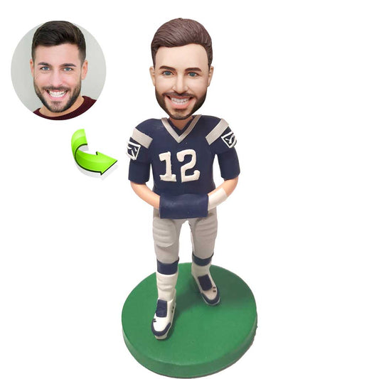 Number 12 Rugby Player Custom Bobblehead