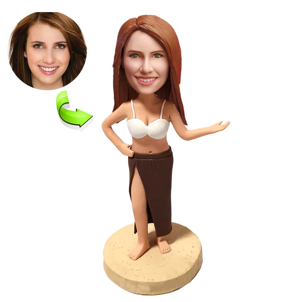 Custom Bobblehead For A Woman Dancing In Sod Skirt