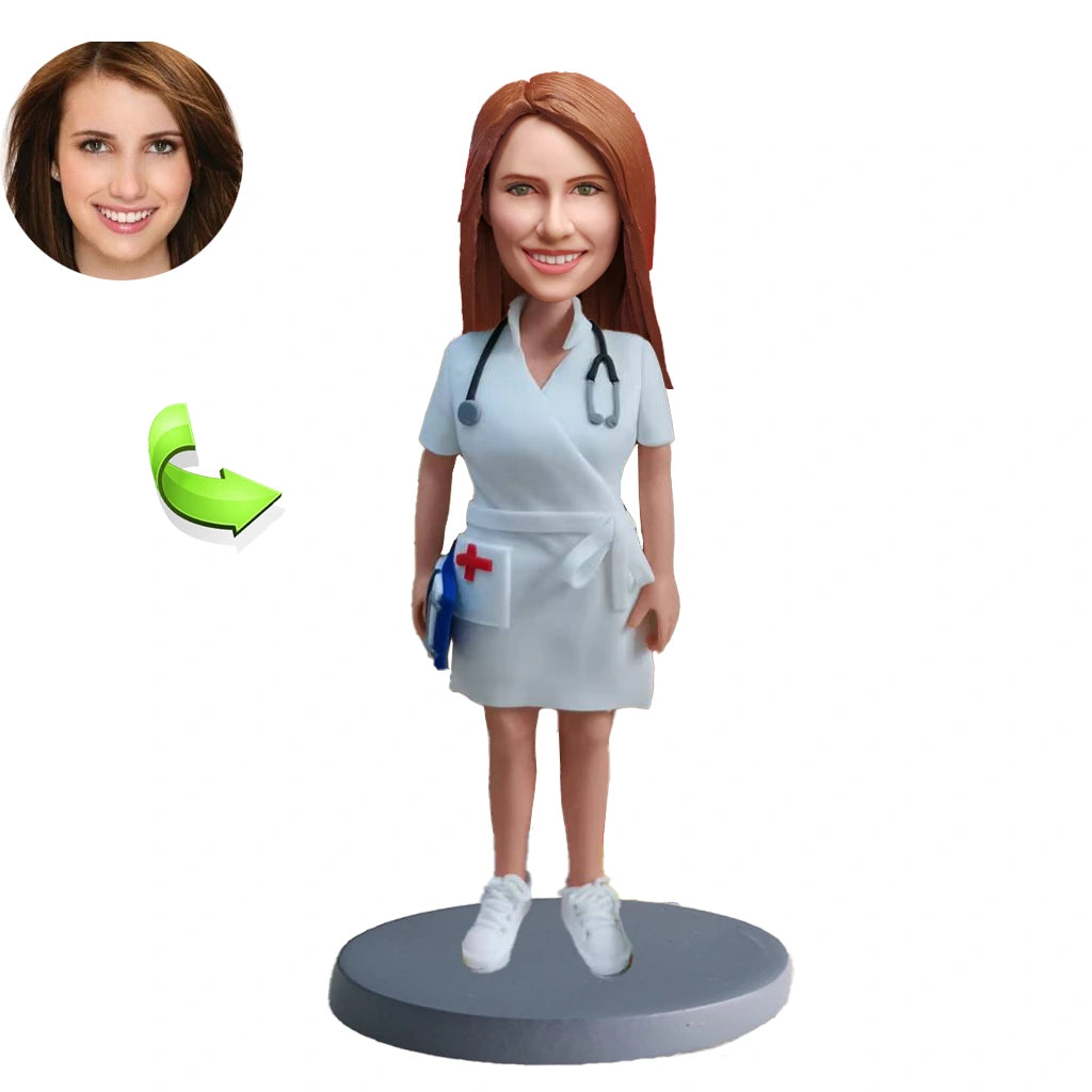 Personalized custom bobblehead of doctor 20 in doctor’s outfit, perfect for medical professionals and unique gifts